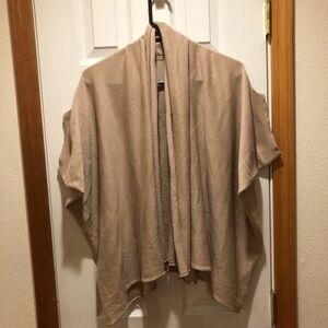 BERYLL Cashmere Draped Open Sweater Shrug Cardigan One Size Camel Beige EXC